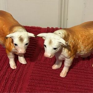 Vintage Hereford bull salt and pepper shakers